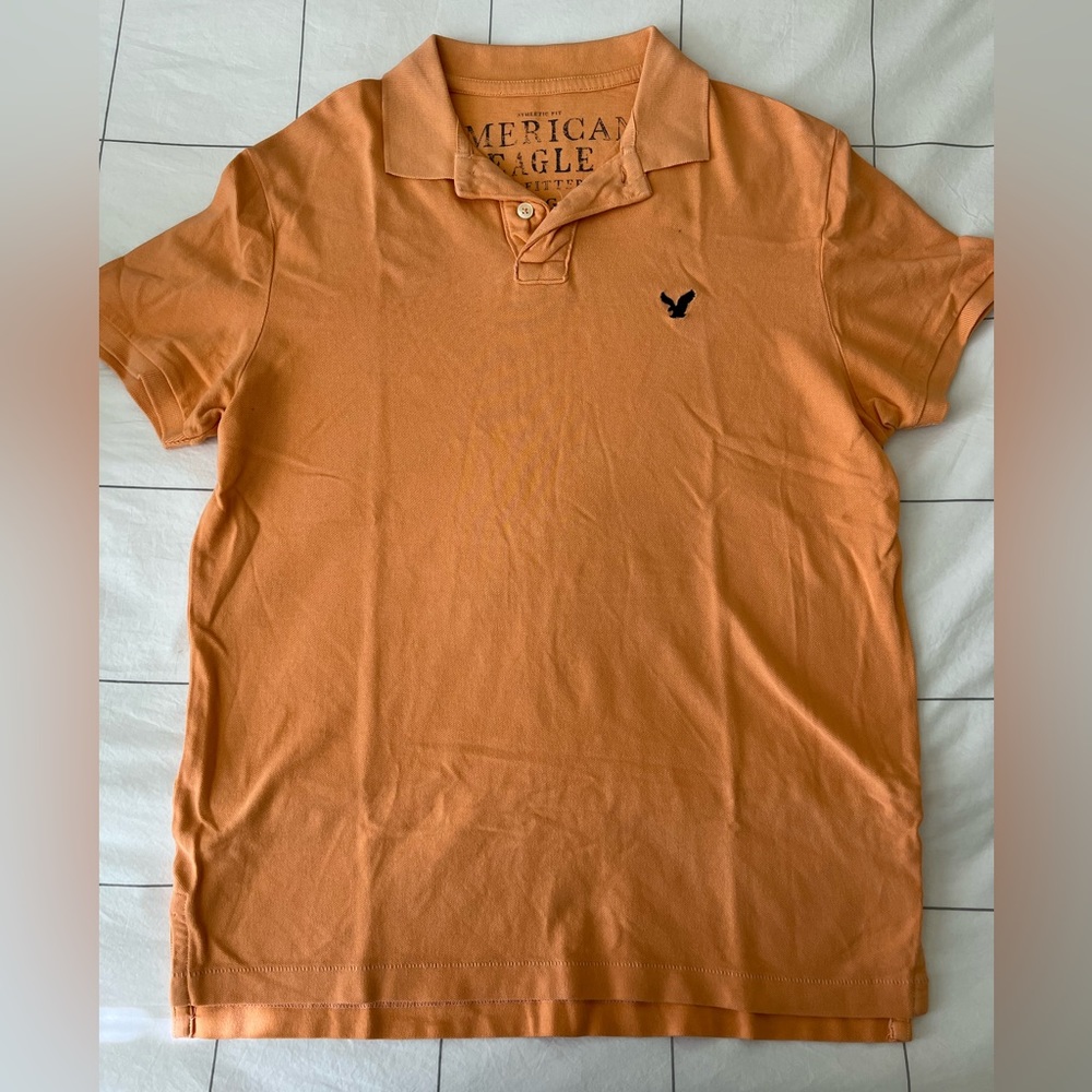 Orange L American Eagle Polo Shirt